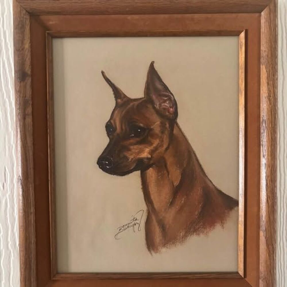 Original Art by Bonnita Bodysz Miniature Pinscher Vintage